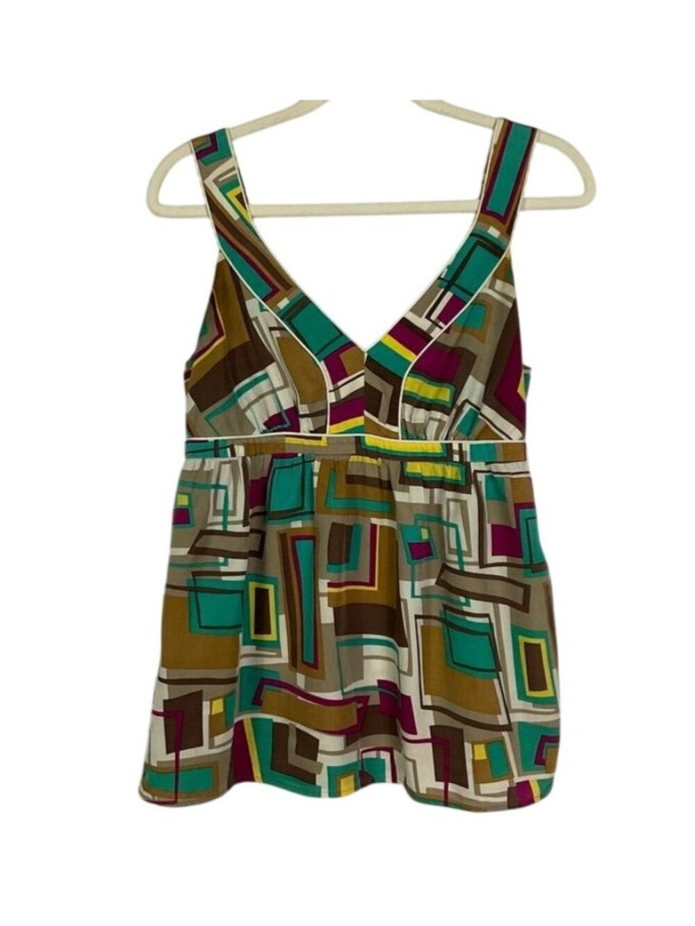 Banana Republic Factory Silk Blend Sleeveless Top Size 8 Geometric Print